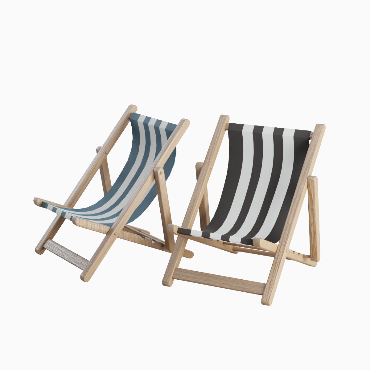 Beach Chair Deck 01 Low-poly 3D model_2