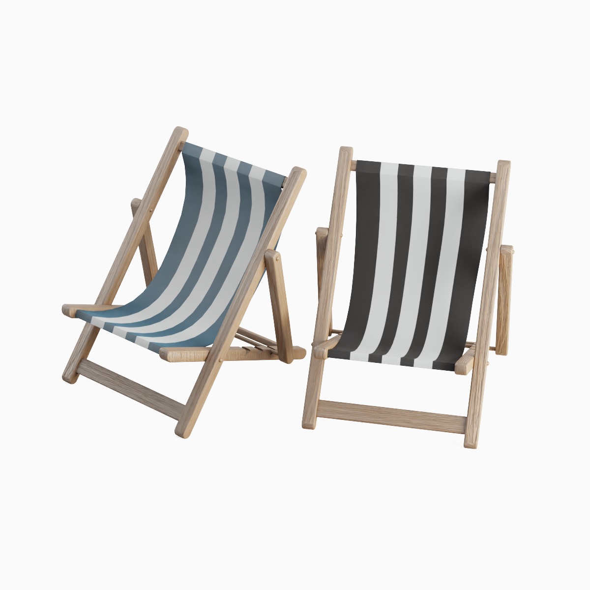 Beach Chair Deck 01 Low-poly 3D model_3