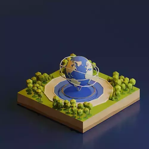 Unisphere Monument Low-poly 3D model