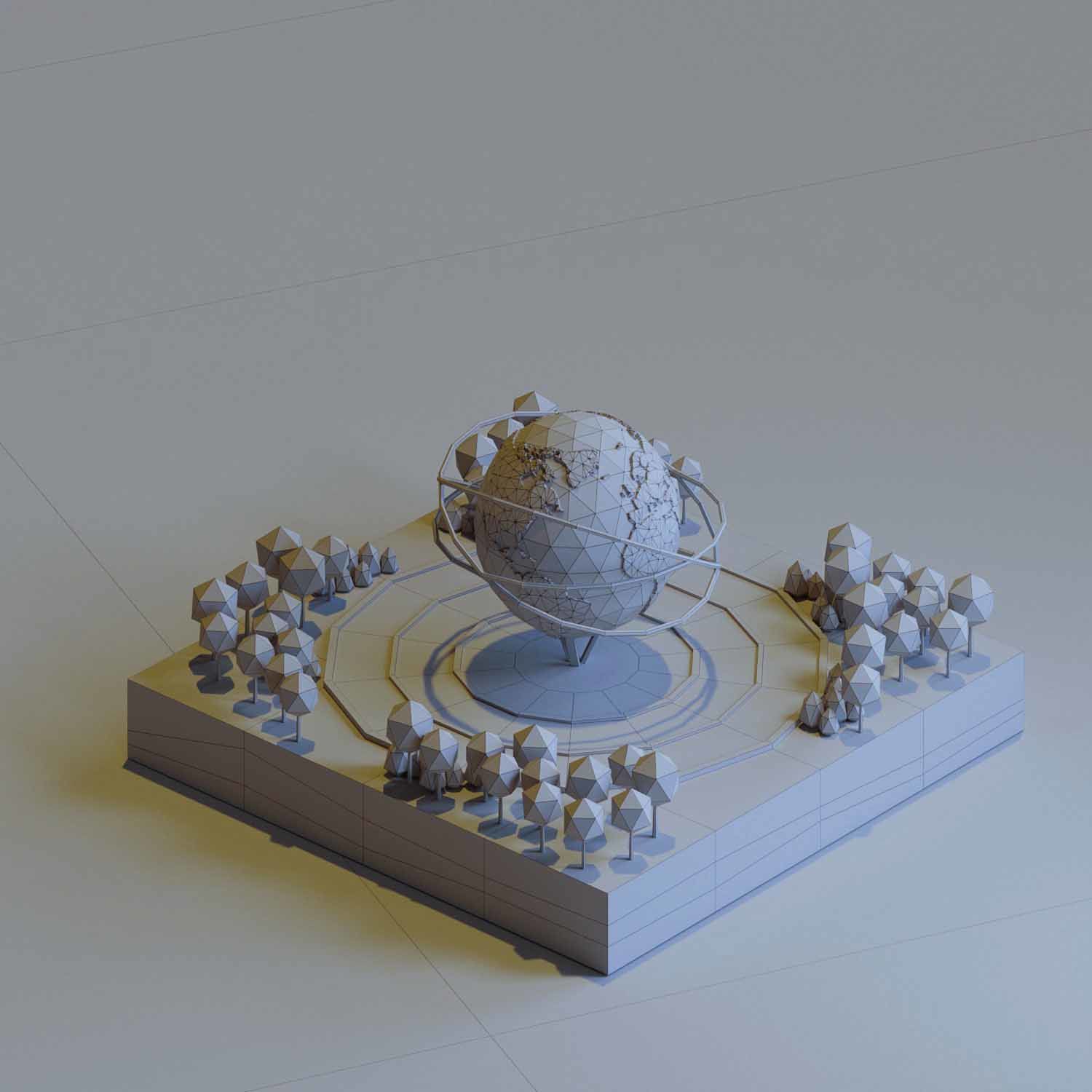 Unisphere Monument Low-poly 3D model_2