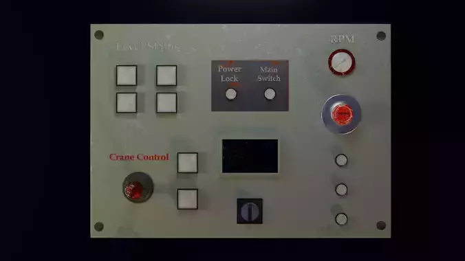  Vintage industrial control panel Low Poly Model