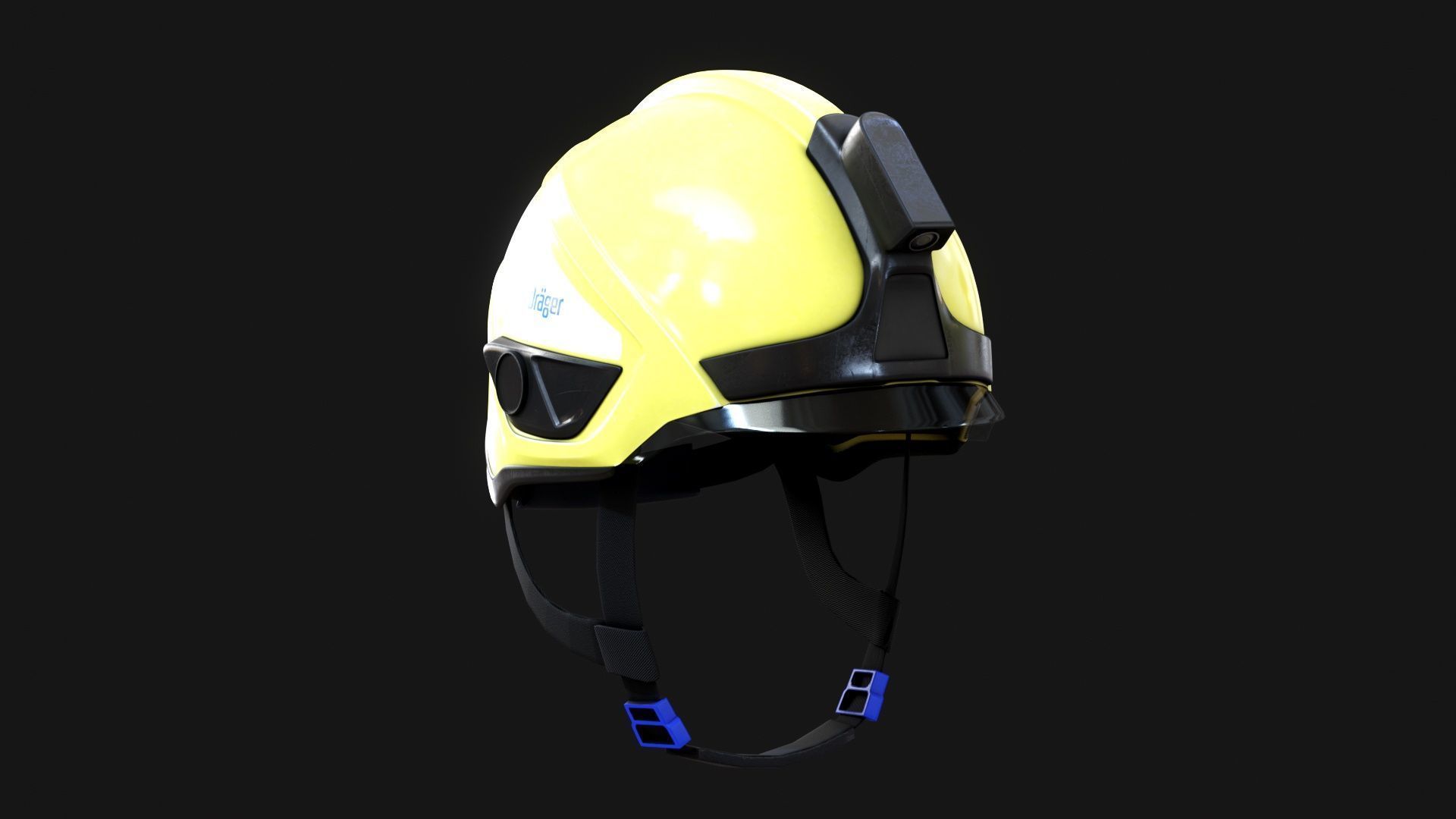 Firefighting Helmet of Drager HPS SafeGuard emergency Low-poly 3D model_3
