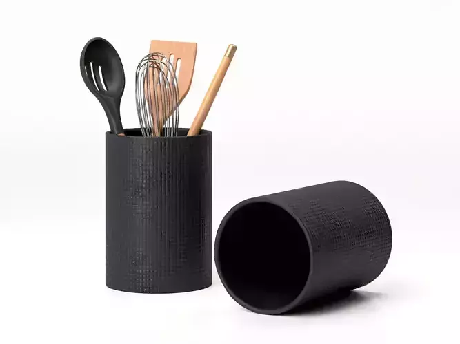 Matte Black Utensil Holder