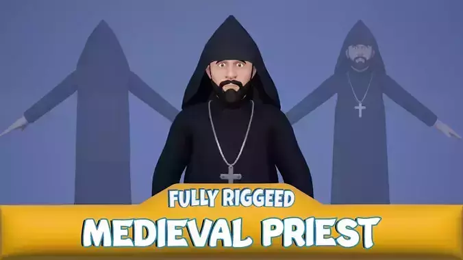 Medieval Priest 3D model