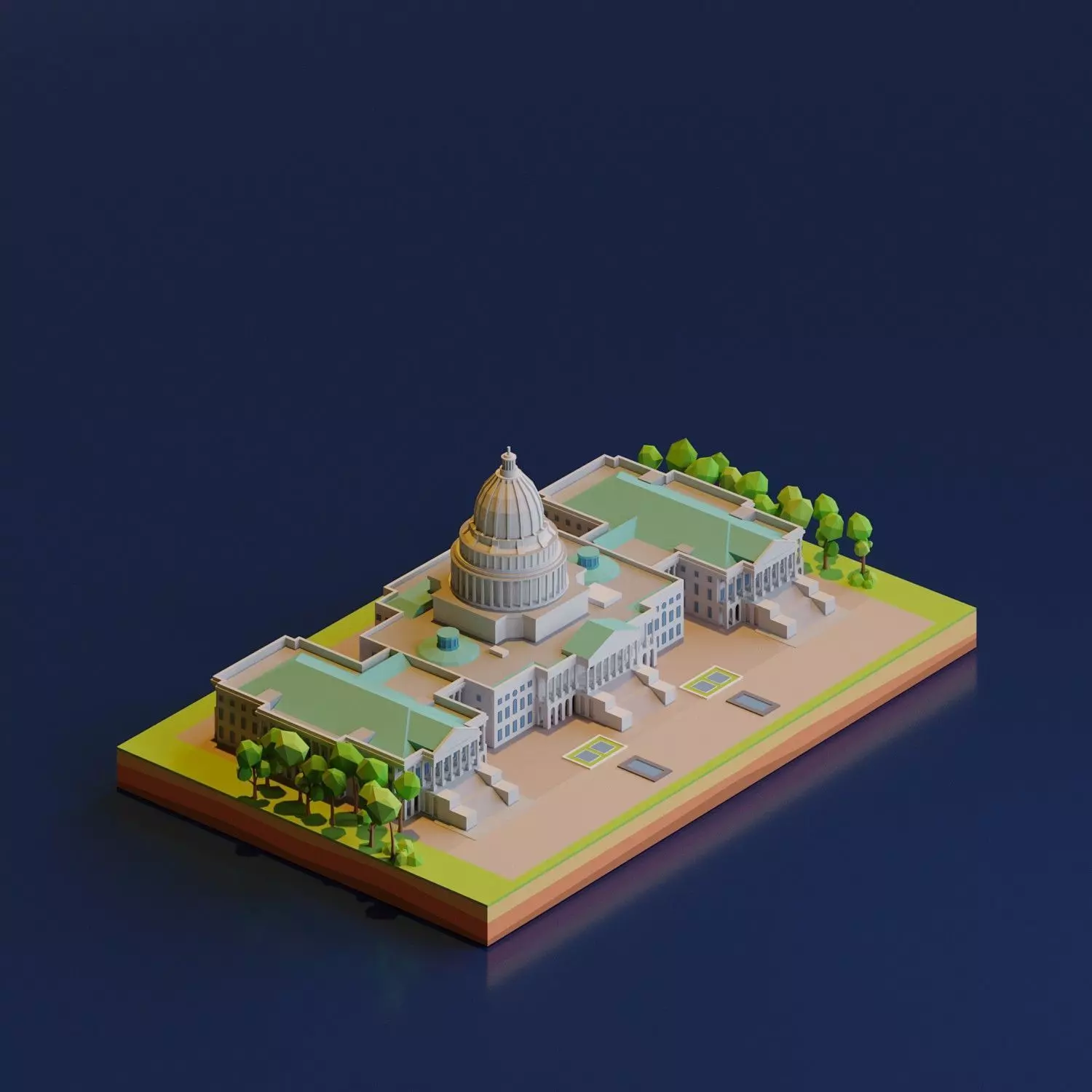 United States Capitol Building Low-poly 3D model_0