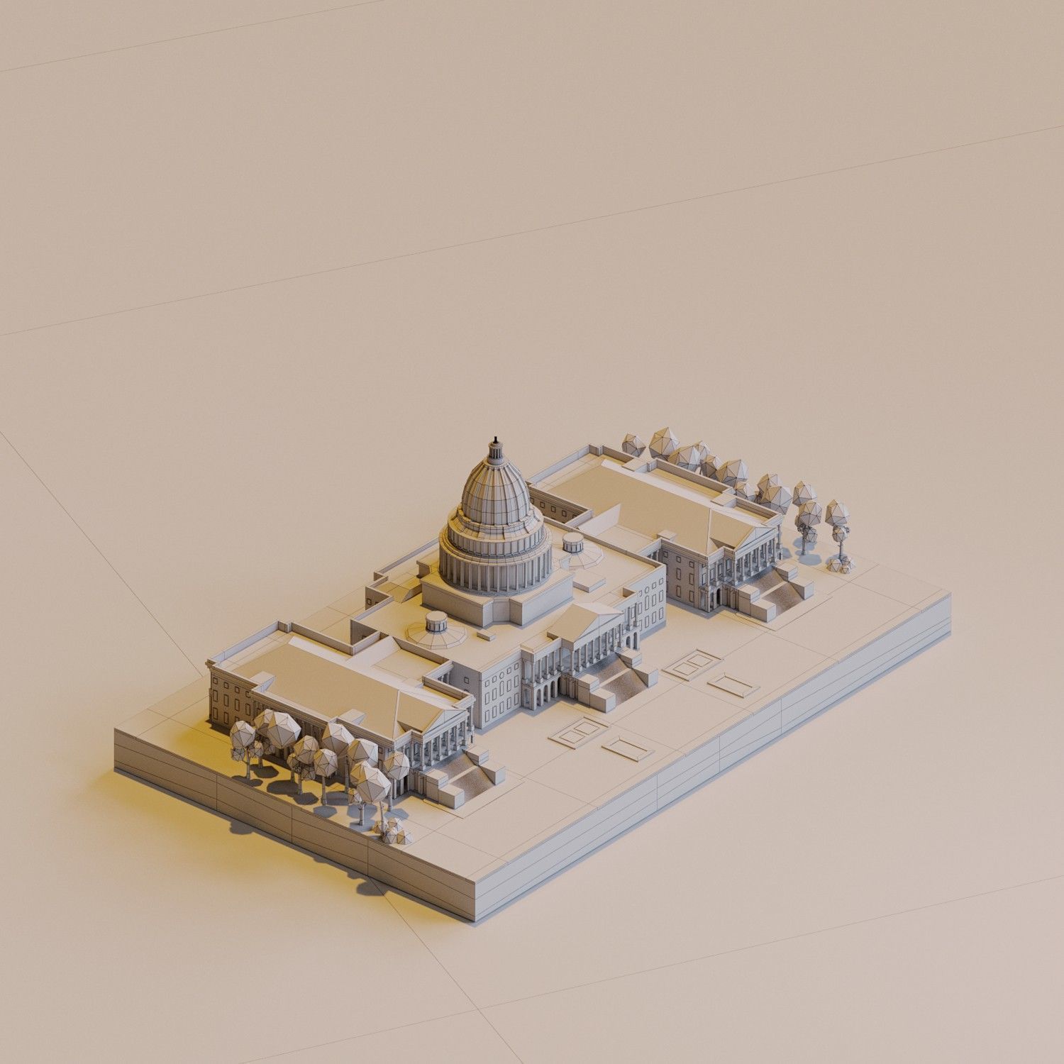 United States Capitol Building Low-poly 3D model_3