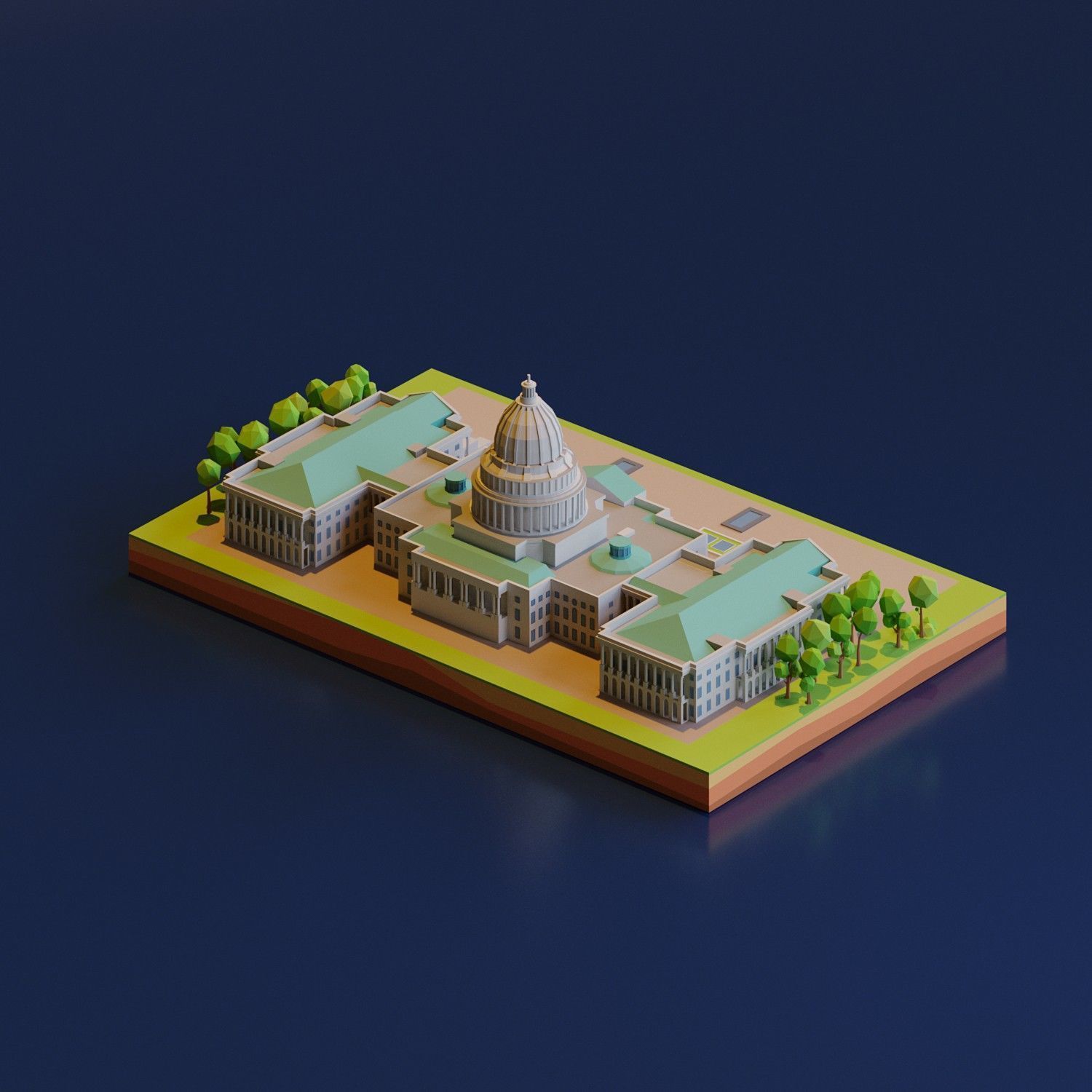United States Capitol Building Low-poly 3D model_2