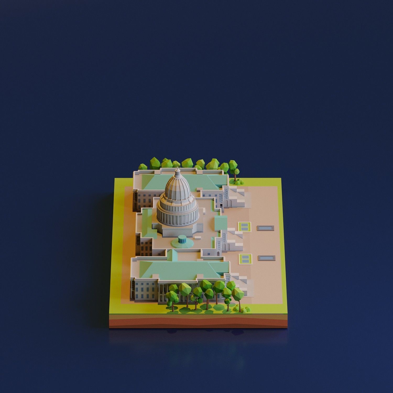United States Capitol Building Low-poly 3D model_1