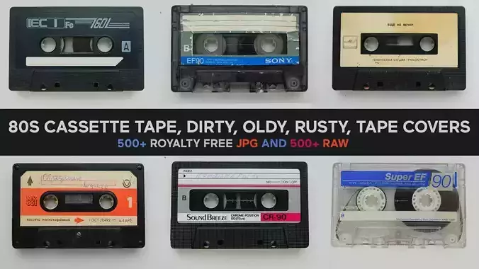 500 Photo Reference Pack 80s CASSETTE TAPES Texture