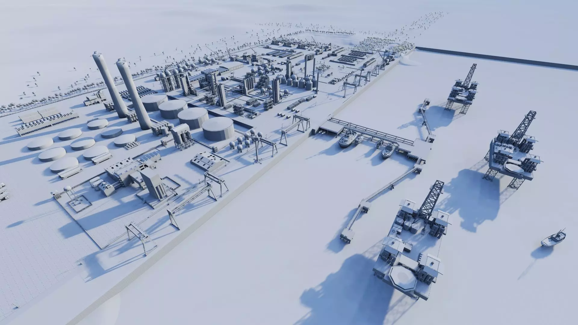 Petrochemical-Complex and Oil Gas Rig-Refinery power plant 3D model_41
