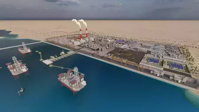 Petrochemical-Complex and Oil Gas Rig-Refinery power plant 3D model