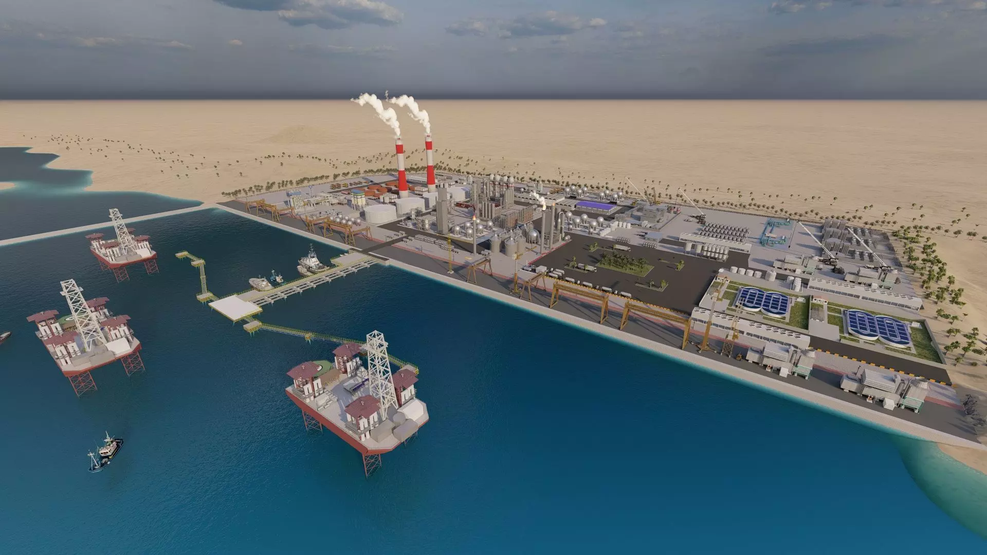 Petrochemical-Complex and Oil Gas Rig-Refinery power plant 3D model_0