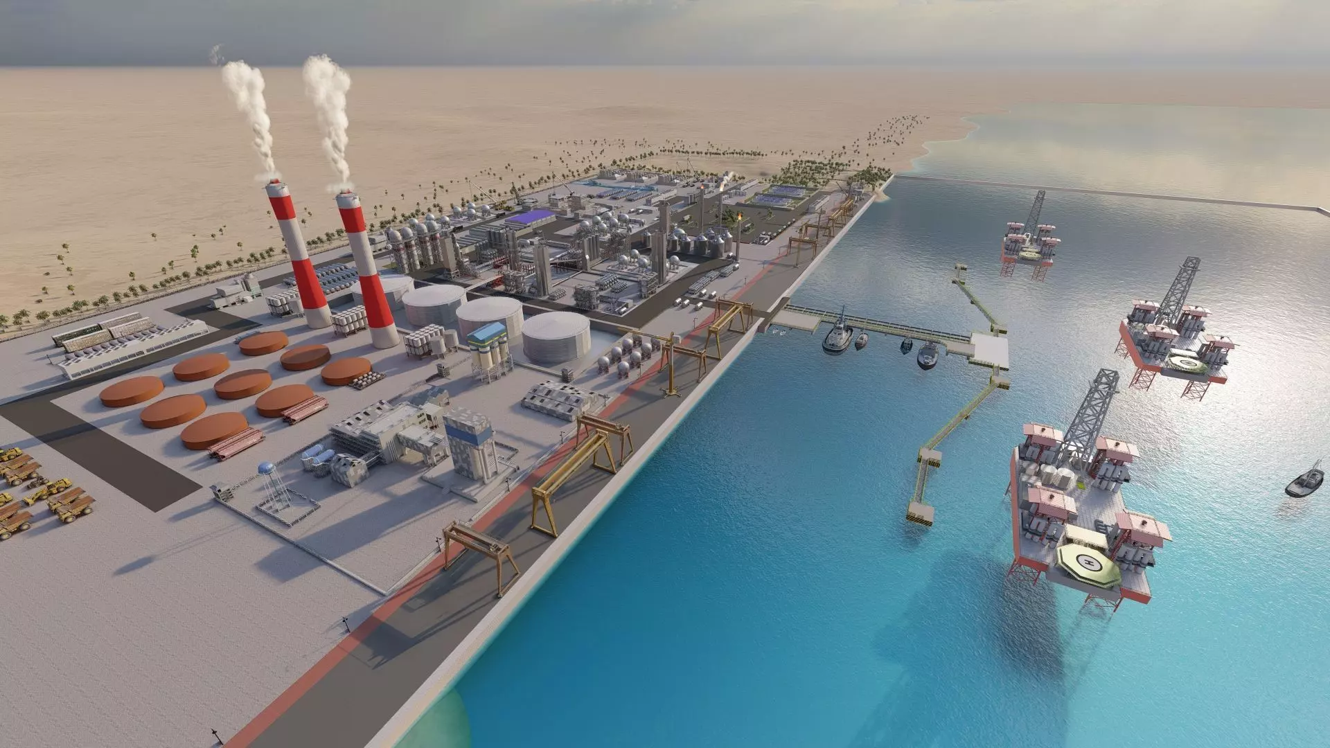 Petrochemical-Complex and Oil Gas Rig-Refinery power plant 3D model_5