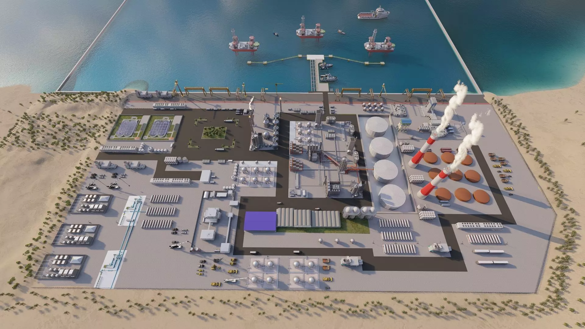 Petrochemical-Complex and Oil Gas Rig-Refinery power plant 3D model_14