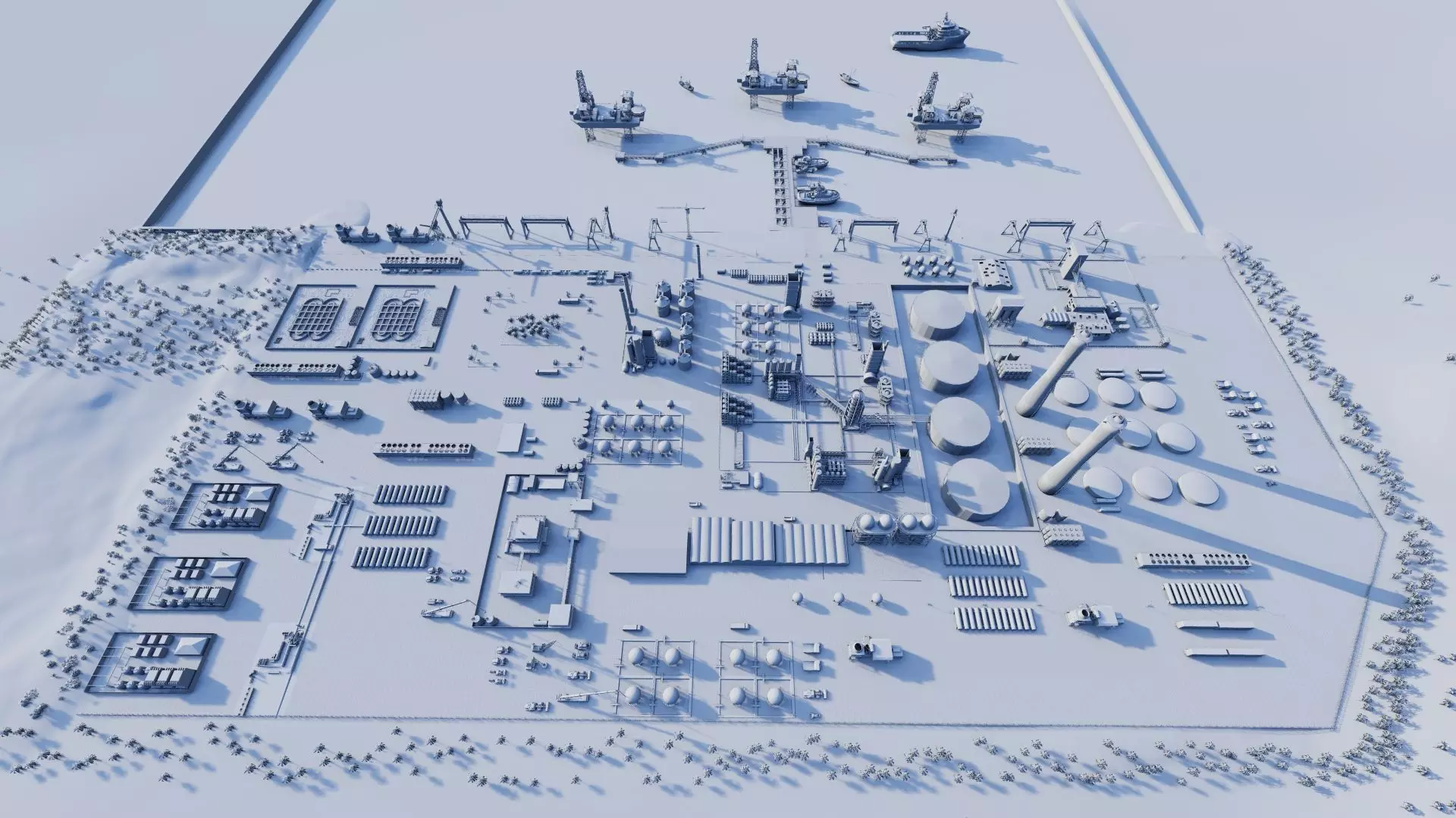 Petrochemical-Complex and Oil Gas Rig-Refinery power plant 3D model_15