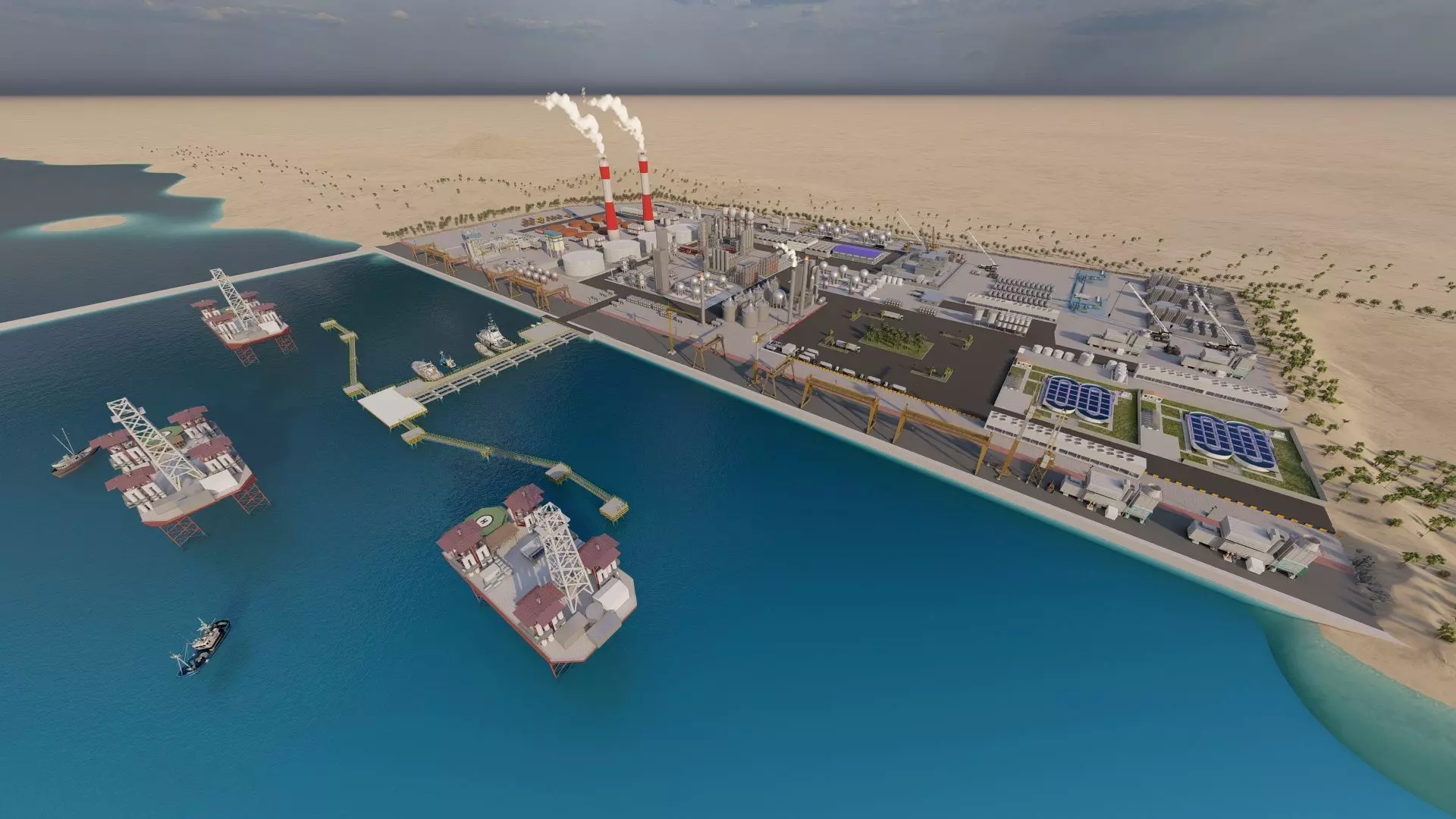 Petrochemical-Complex and Oil Gas Rig-Refinery power plant 3D model_2