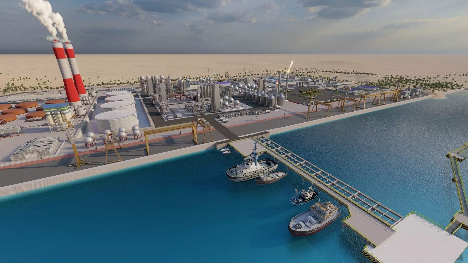 Petrochemical-Complex and Oil Gas Rig-Refinery power plant 3D model_10