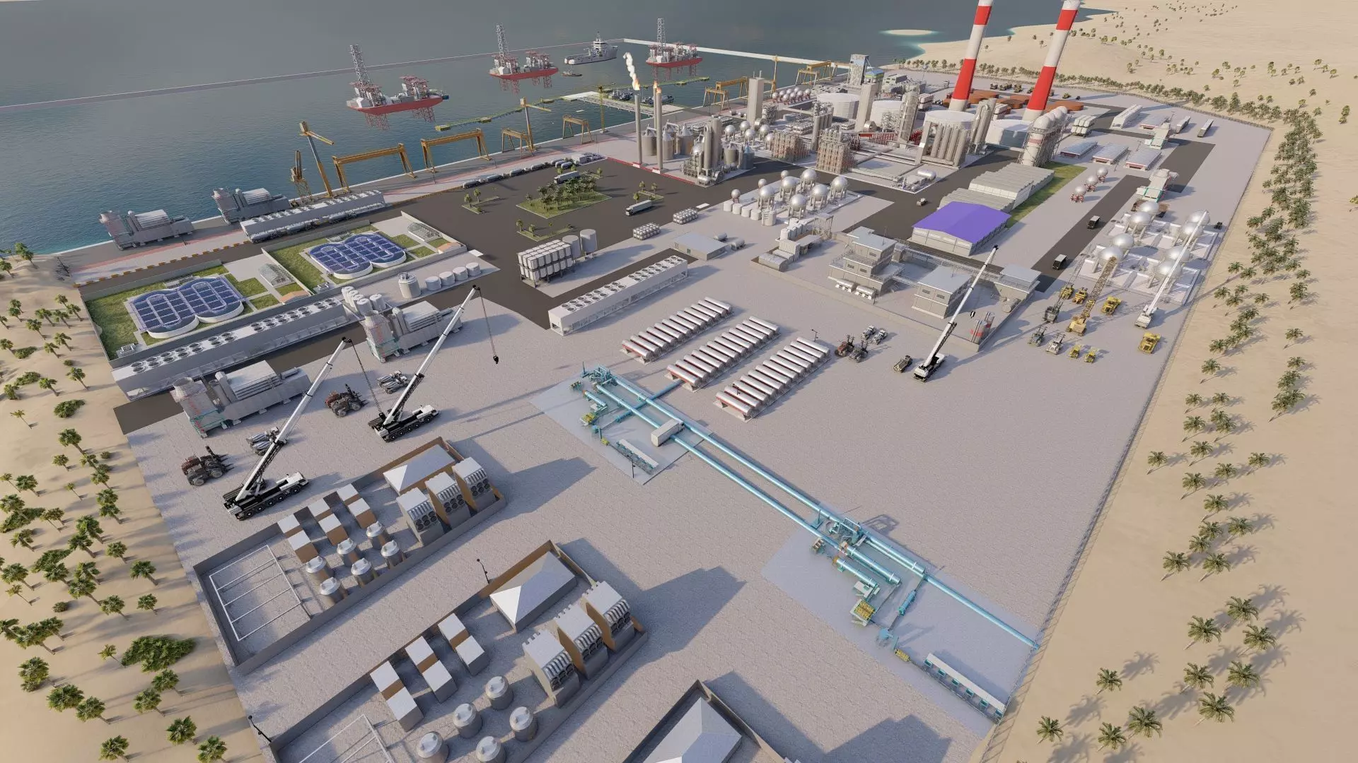 Petrochemical-Complex and Oil Gas Rig-Refinery power plant 3D model_3