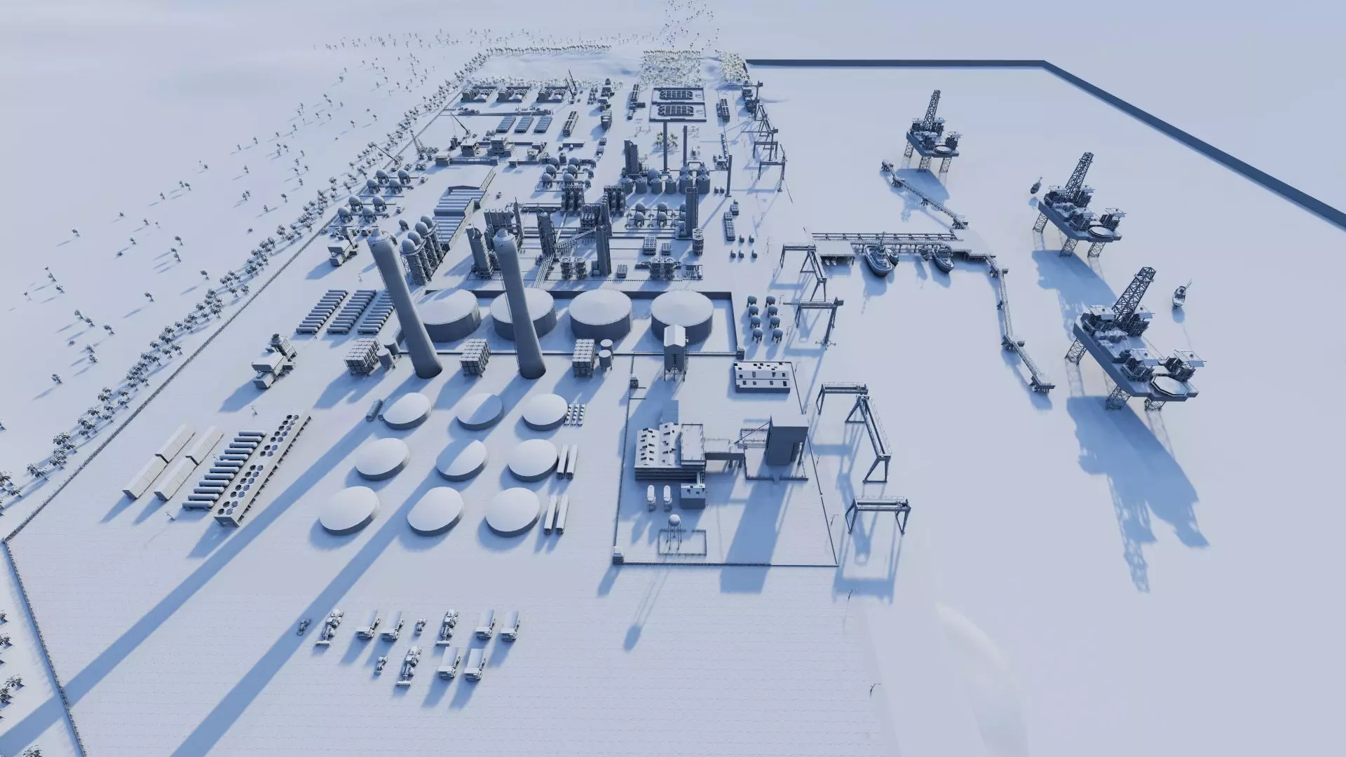 Petrochemical-Complex and Oil Gas Rig-Refinery power plant 3D model_18
