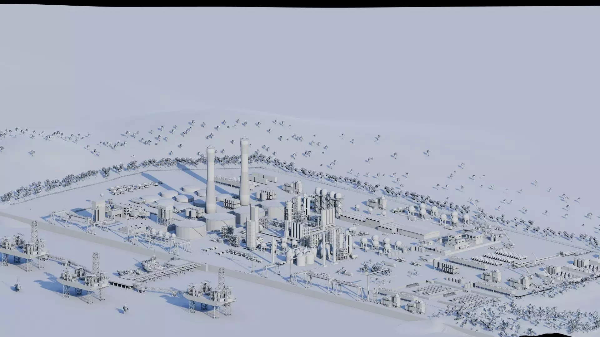 Petrochemical-Complex and Oil Gas Rig-Refinery power plant 3D model_38