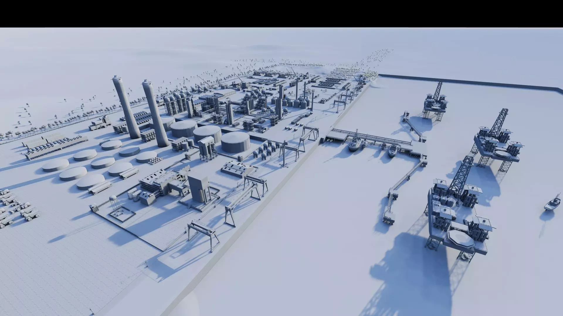 Petrochemical-Complex and Oil Gas Rig-Refinery power plant 3D model_19