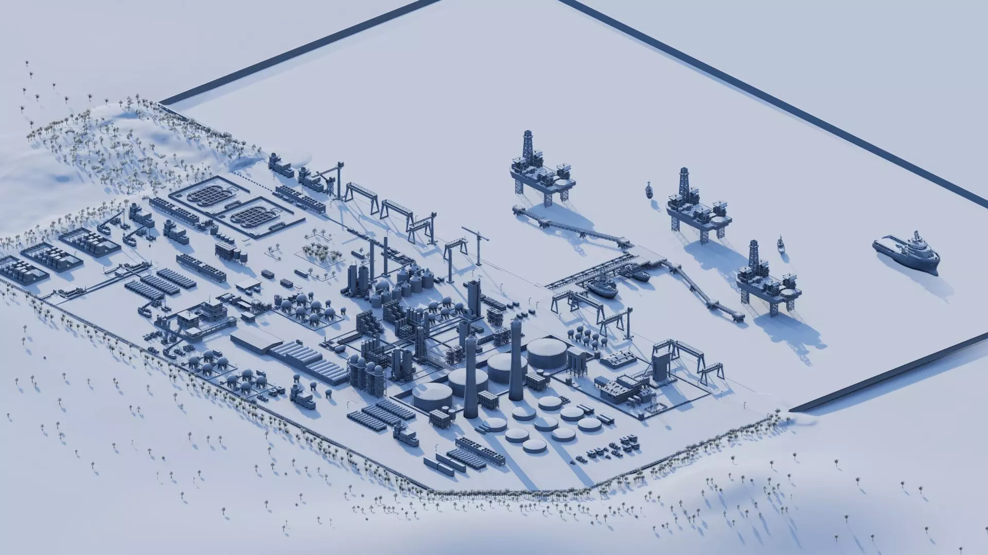 Petrochemical-Complex and Oil Gas Rig-Refinery power plant 3D model_23