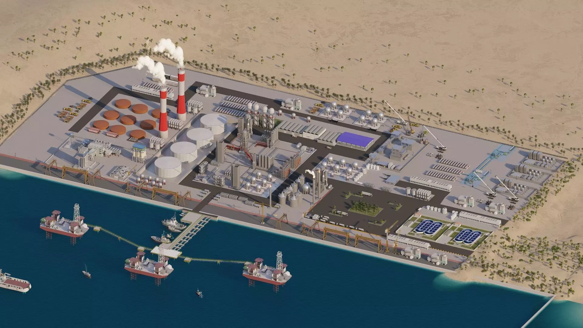 Petrochemical-Complex and Oil Gas Rig-Refinery power plant 3D model_4
