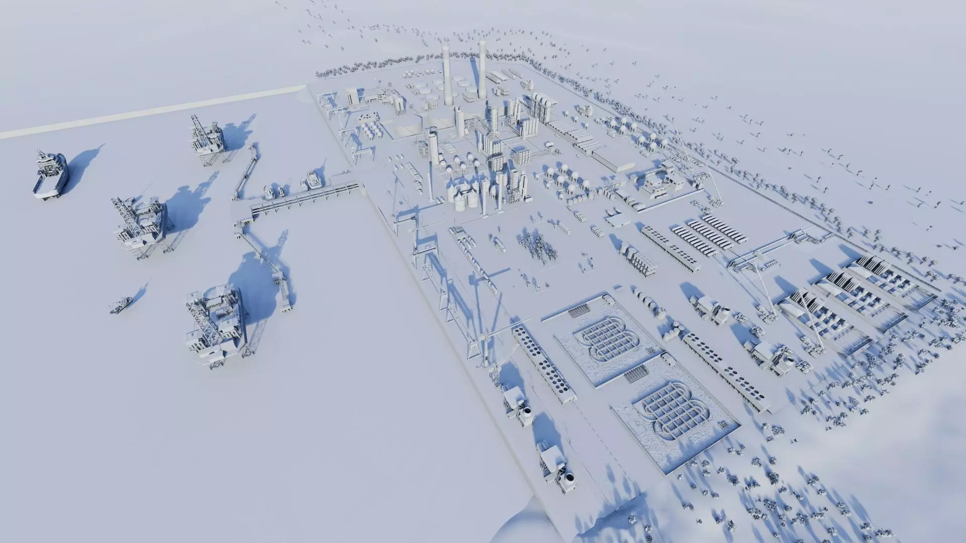 Petrochemical-Complex and Oil Gas Rig-Refinery power plant 3D model_16