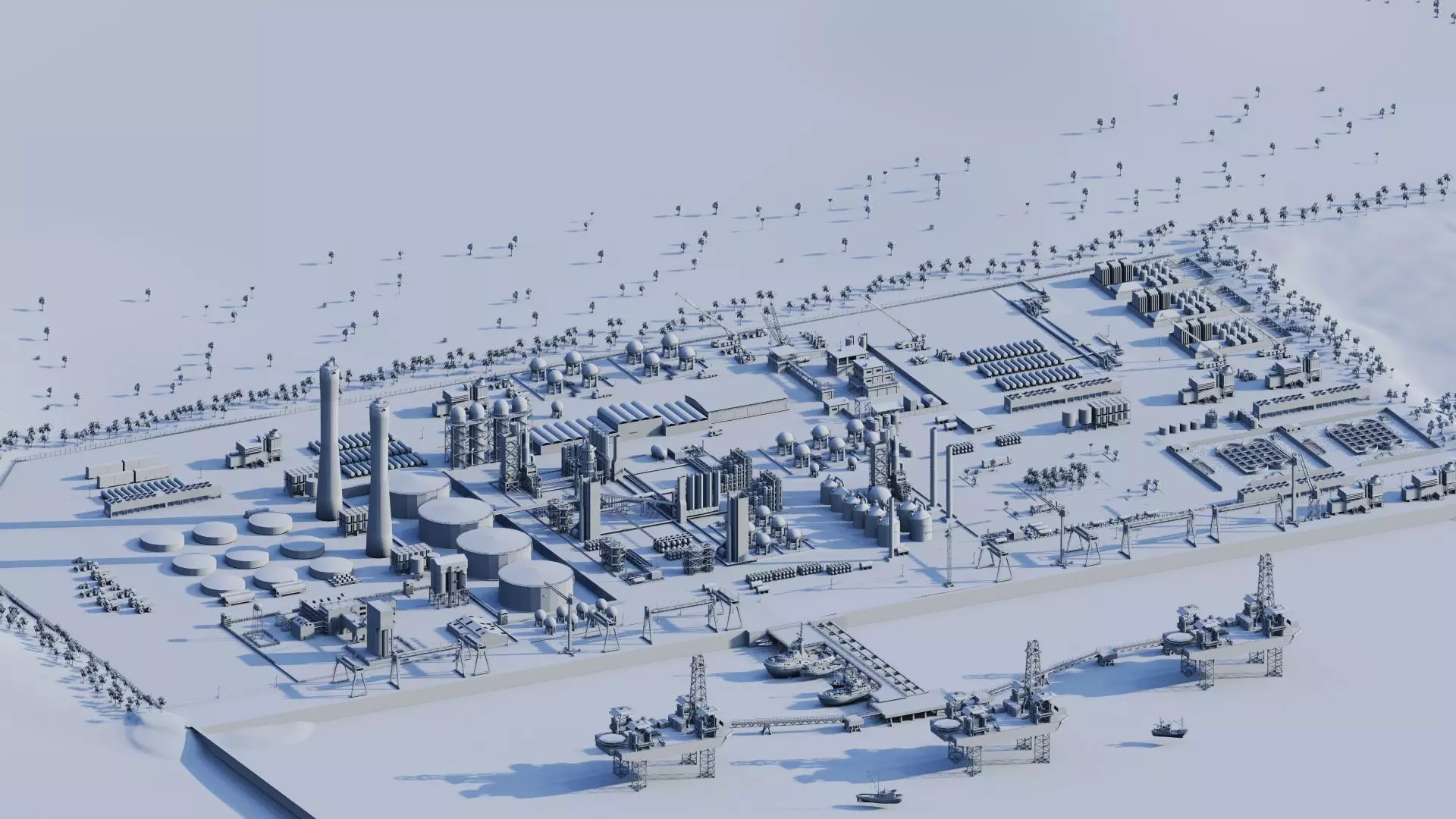 Petrochemical-Complex and Oil Gas Rig-Refinery power plant 3D model_43