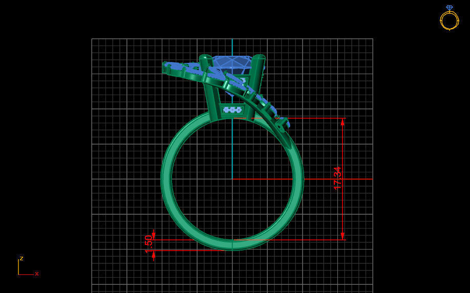 Vine ring 3D print model_6