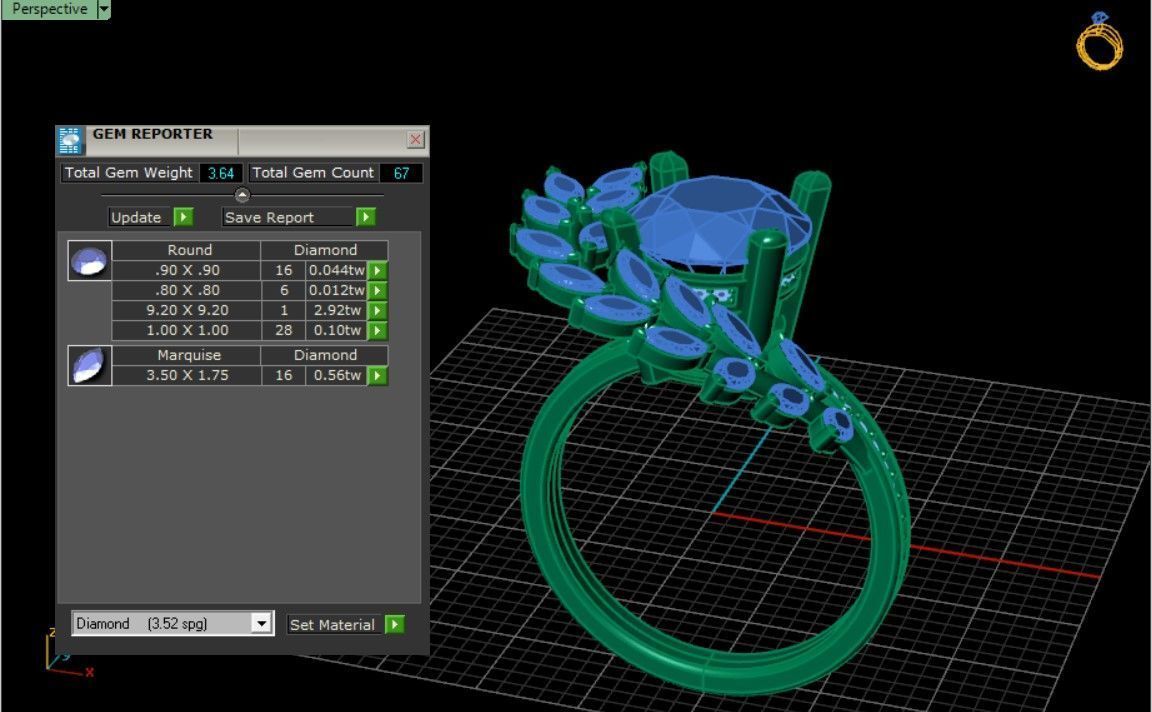 Vine ring 3D print model_2