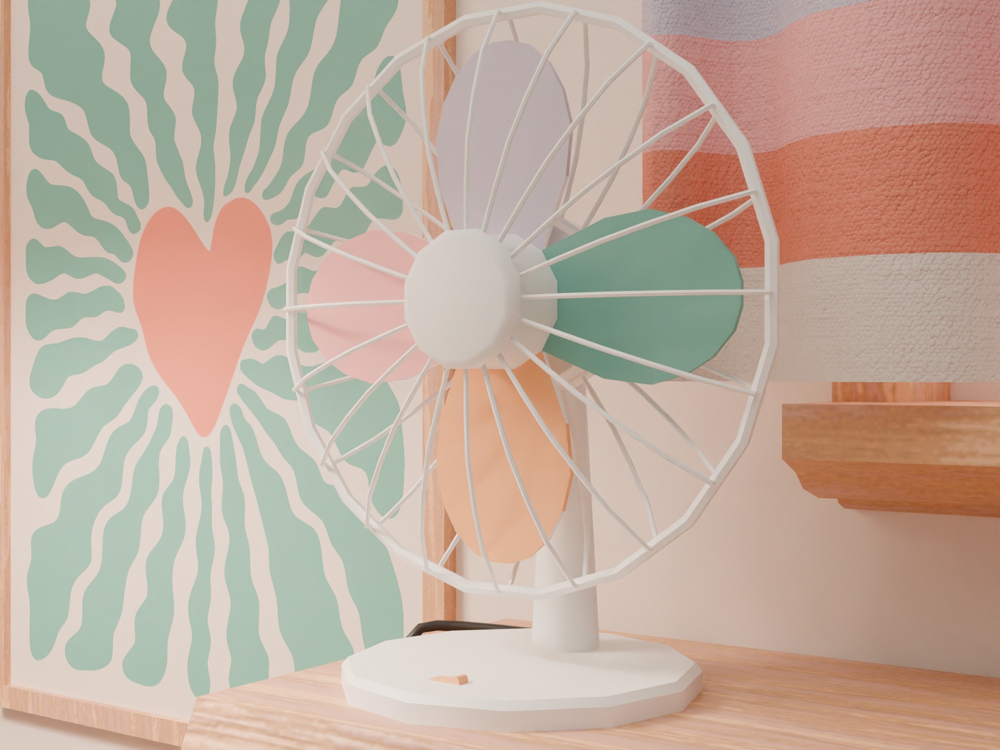 Living room Low-poly 3D model_13