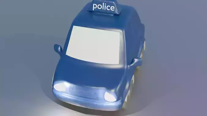  Cartoon Police Car - High-Quality 3D Model   3D model