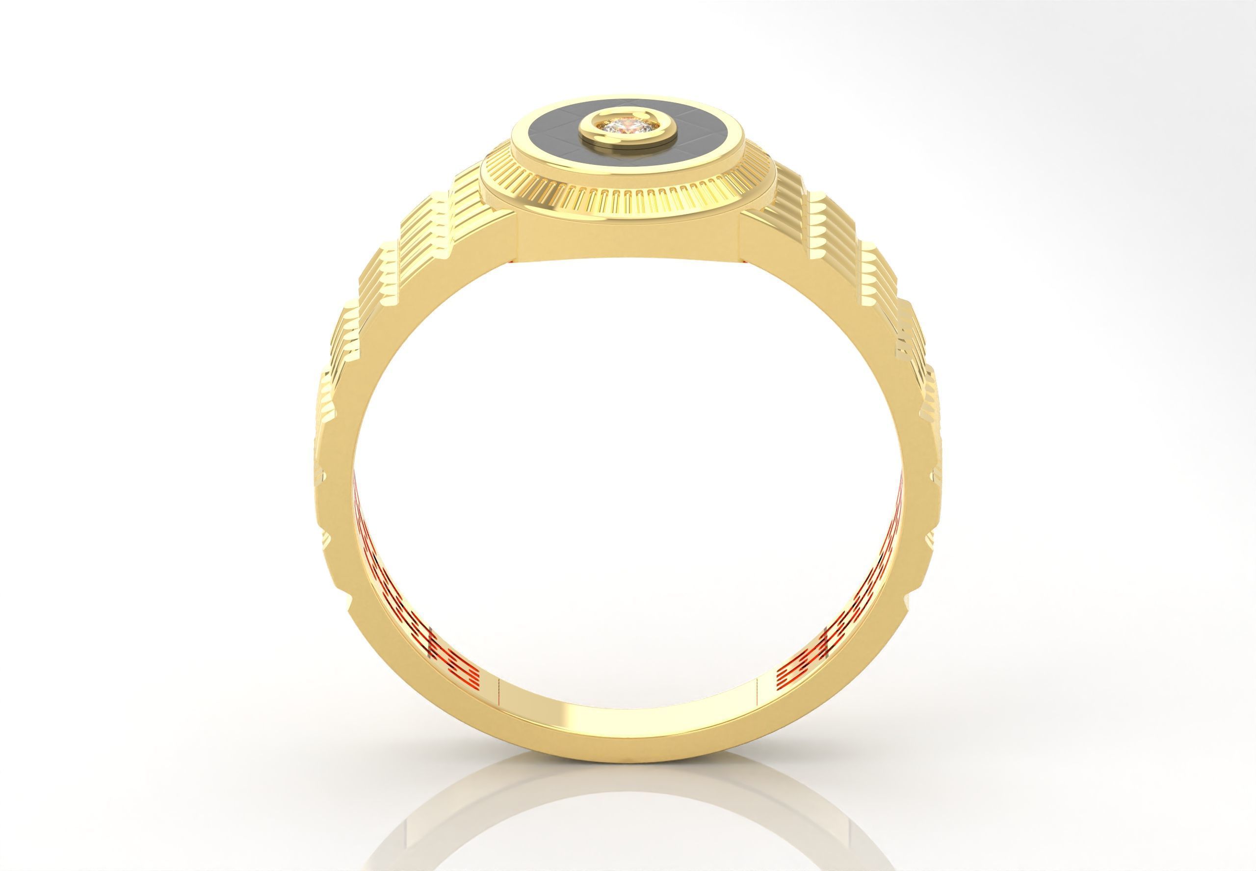 Onyx Ring With Diamond 3D print model_2