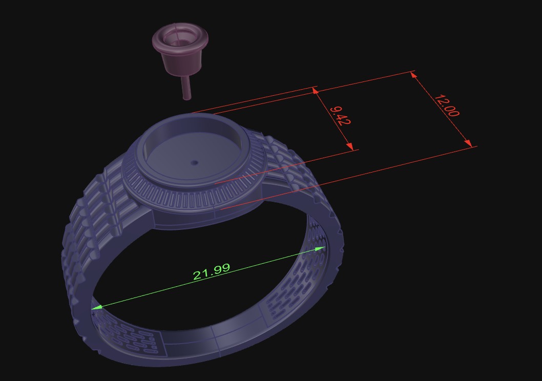 Onyx Ring With Diamond 3D print model_7