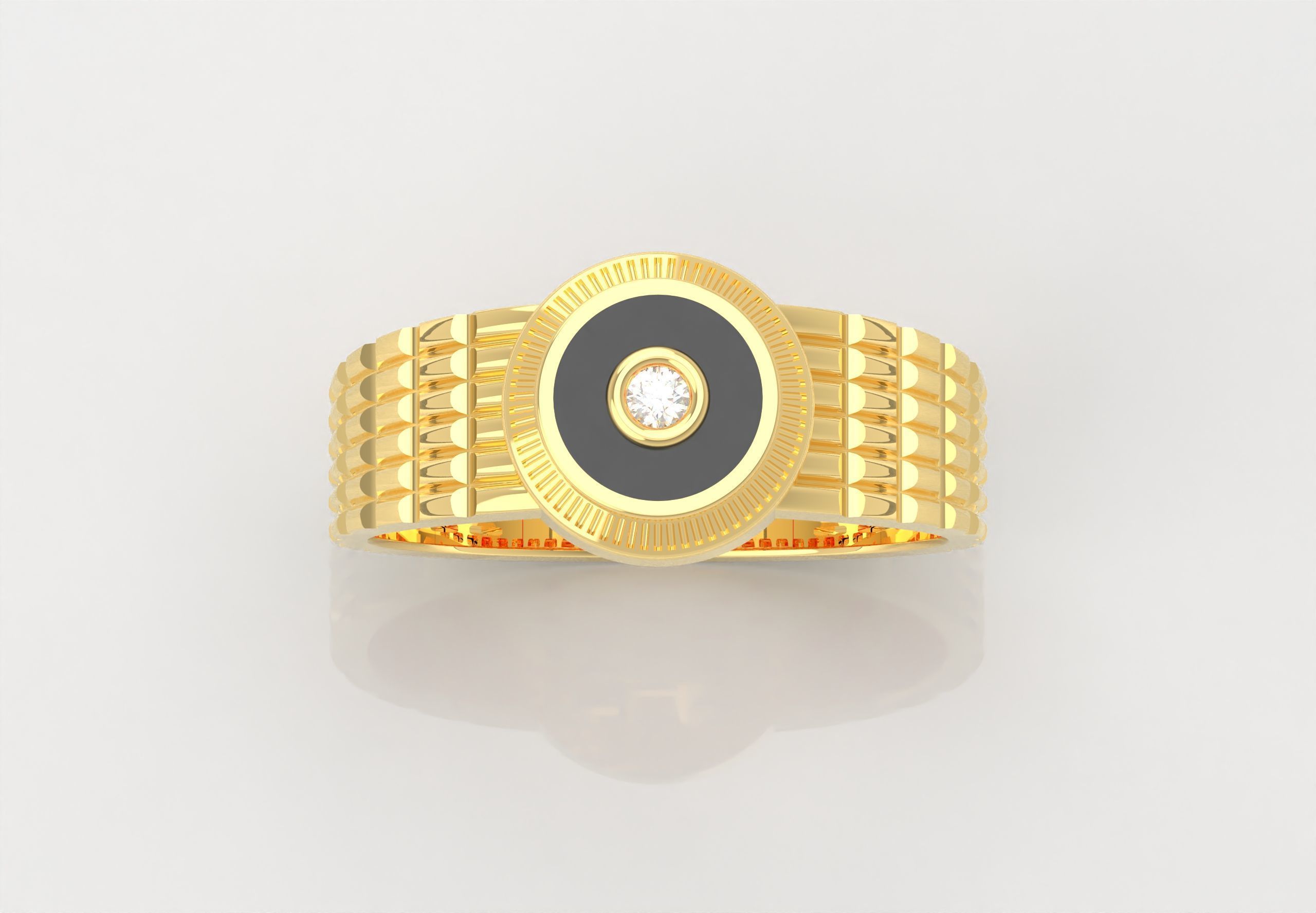 Onyx Ring With Diamond 3D print model_3