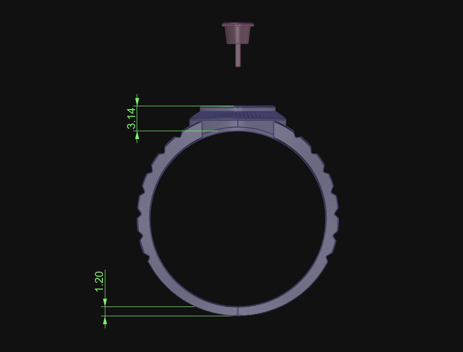 Onyx Ring With Diamond 3D print model_4