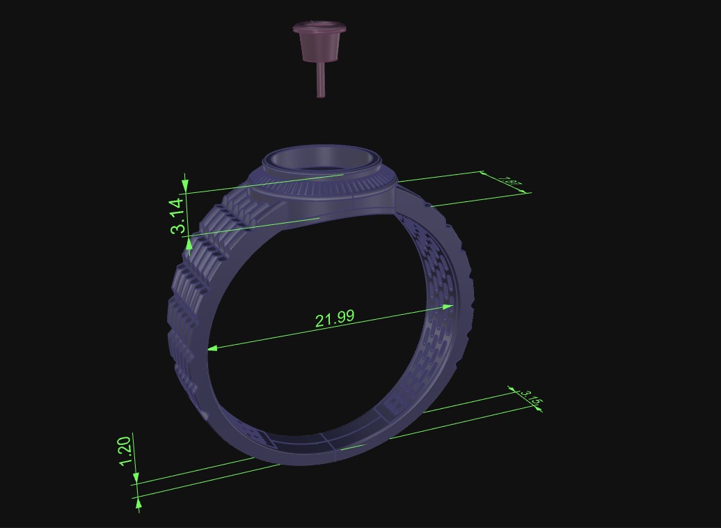 Onyx Ring With Diamond 3D print model_5