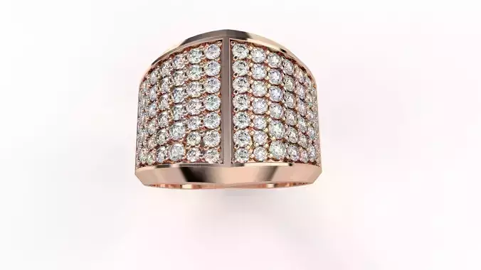 Viking Diamond Head Mens Ring 3dm stl renders details 3D print model