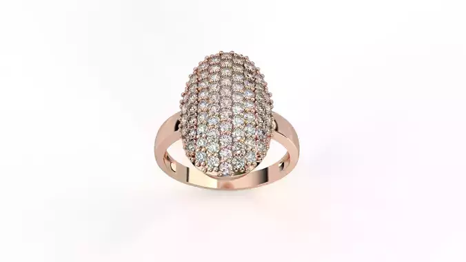 Cluster Diamond Head Mens Ring 3dm stl renders details 3D print model