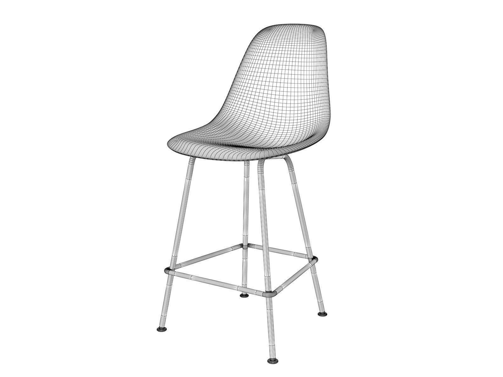 Eames Shell Stool 3D model_5
