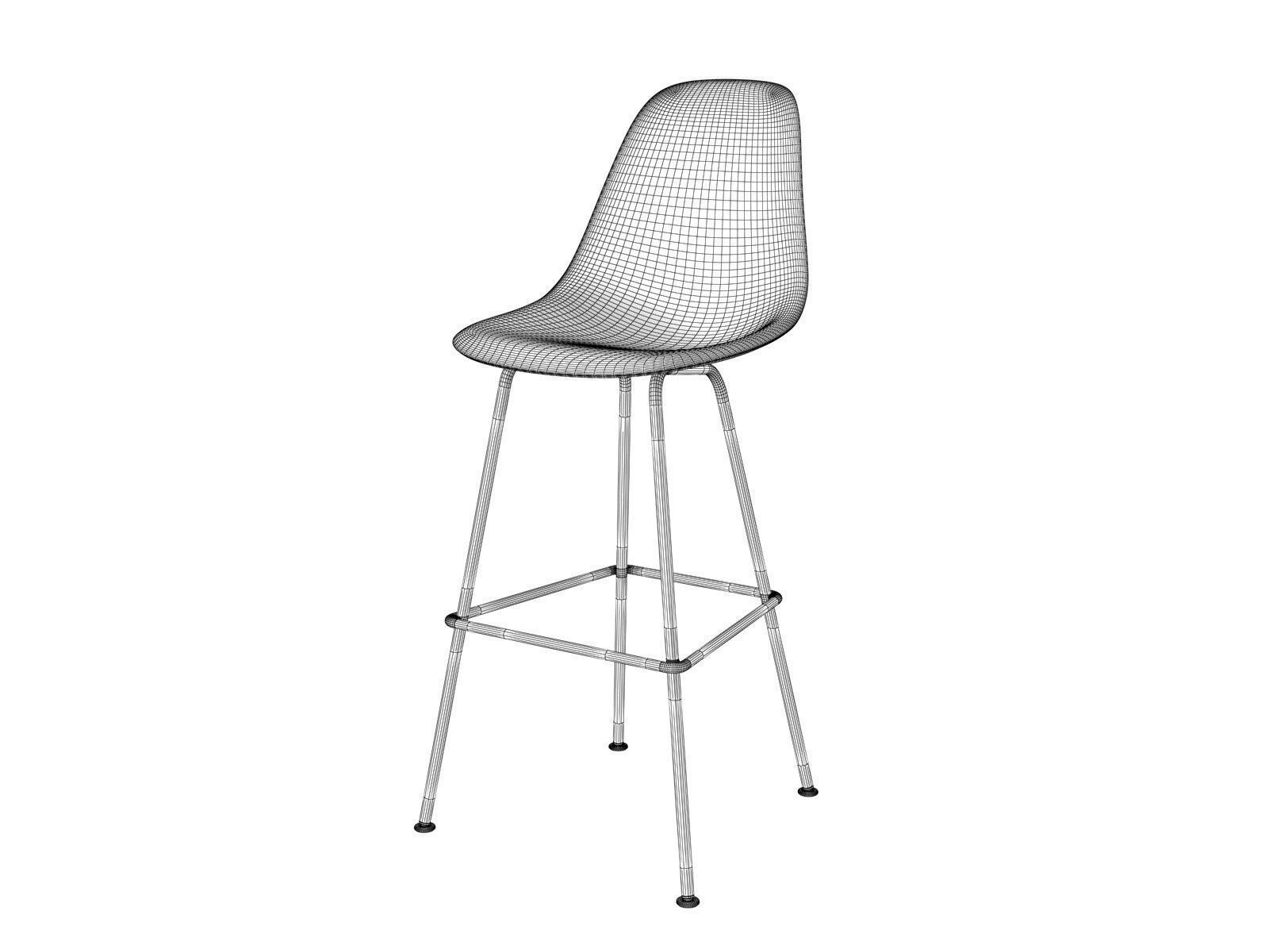 Eames Shell Stool 3D model_4