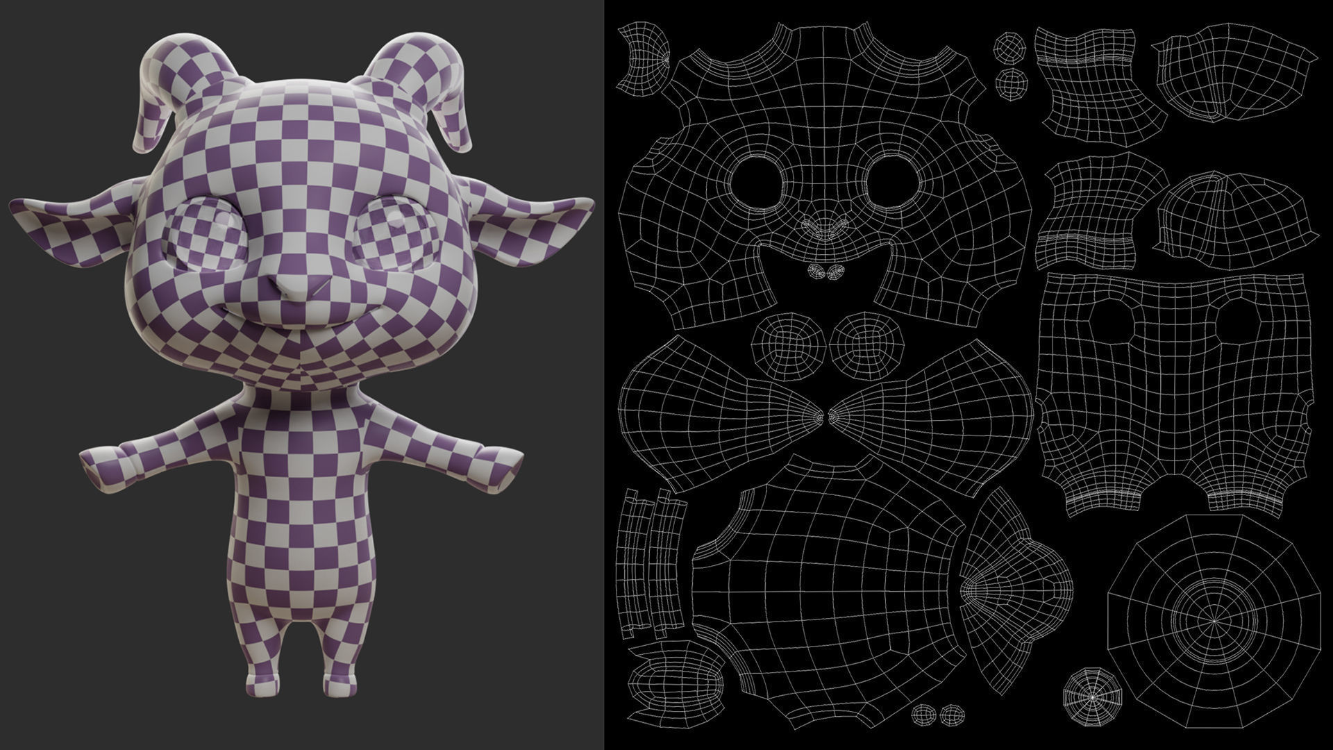 Goat  Cartoon Low-poly 3D model_7