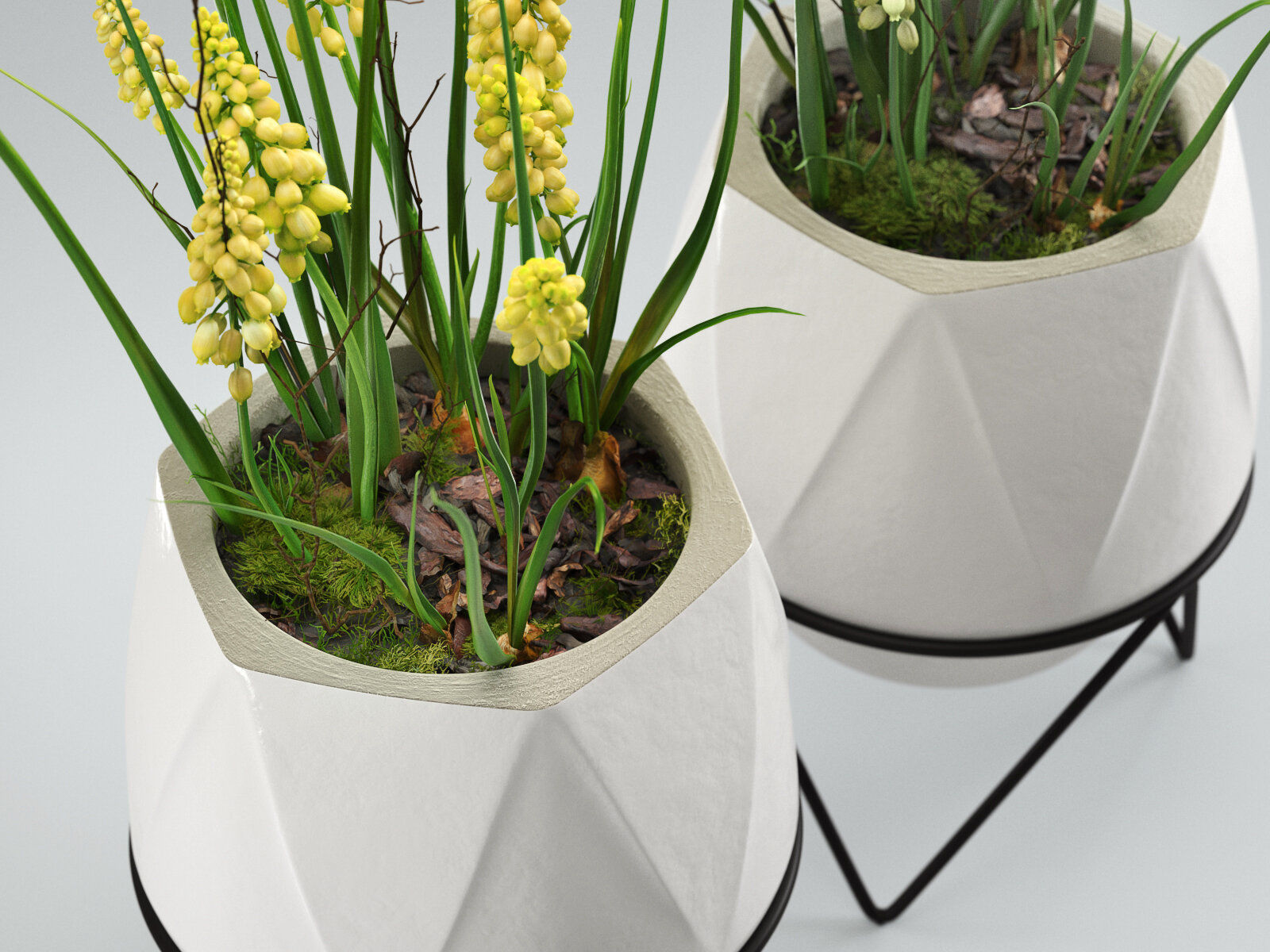 Aaro Geo Planter with Stand 3D model_2