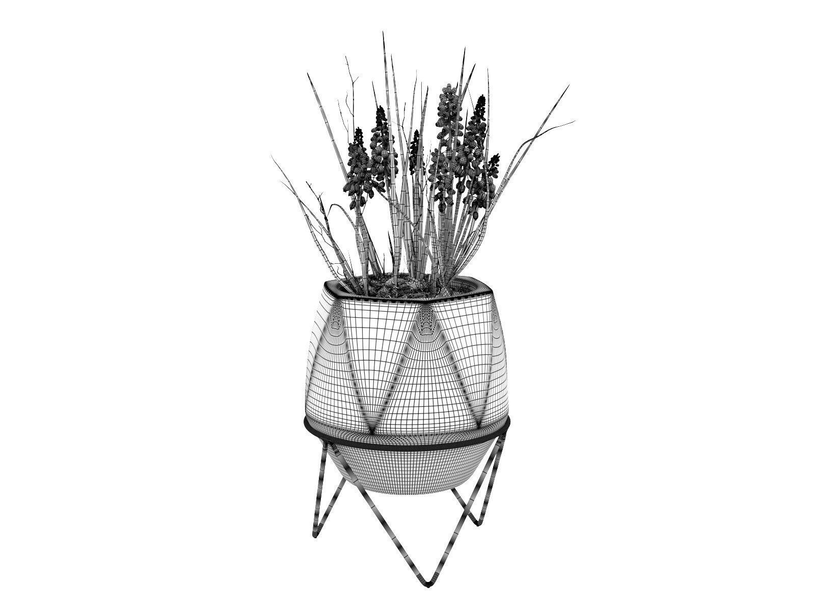 Aaro Geo Planter with Stand 3D model_3