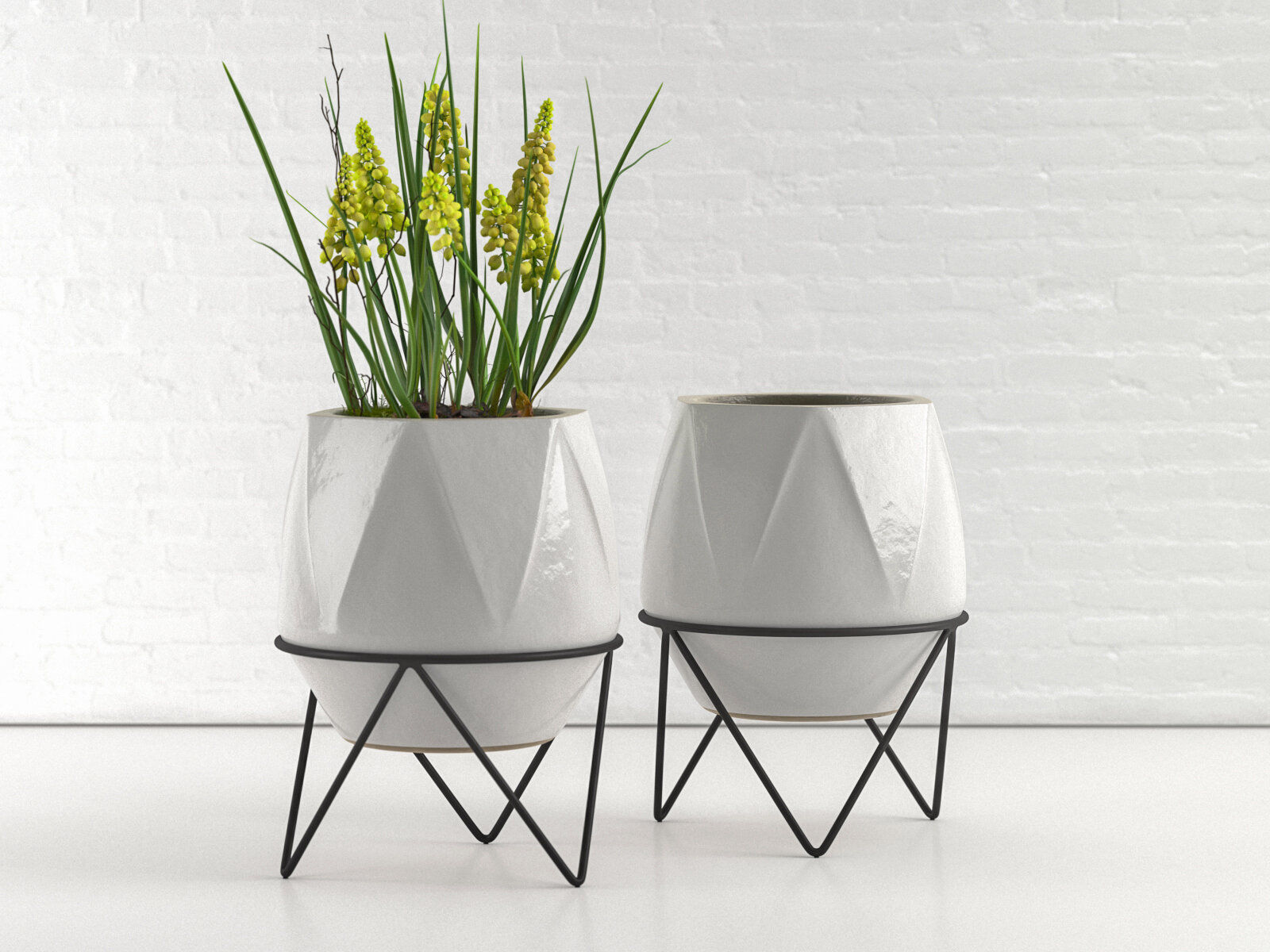 Aaro Geo Planter with Stand 3D model_1