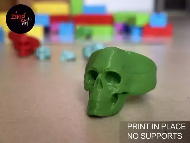 Skull Ring 3D Print Model Print In Place
