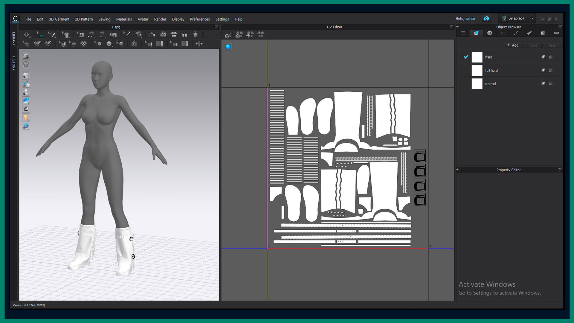 female Indian boot with texture 3D model_5