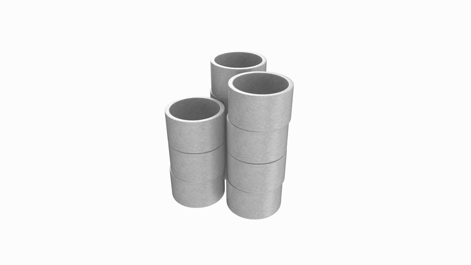Concrete Rings 3D model_4