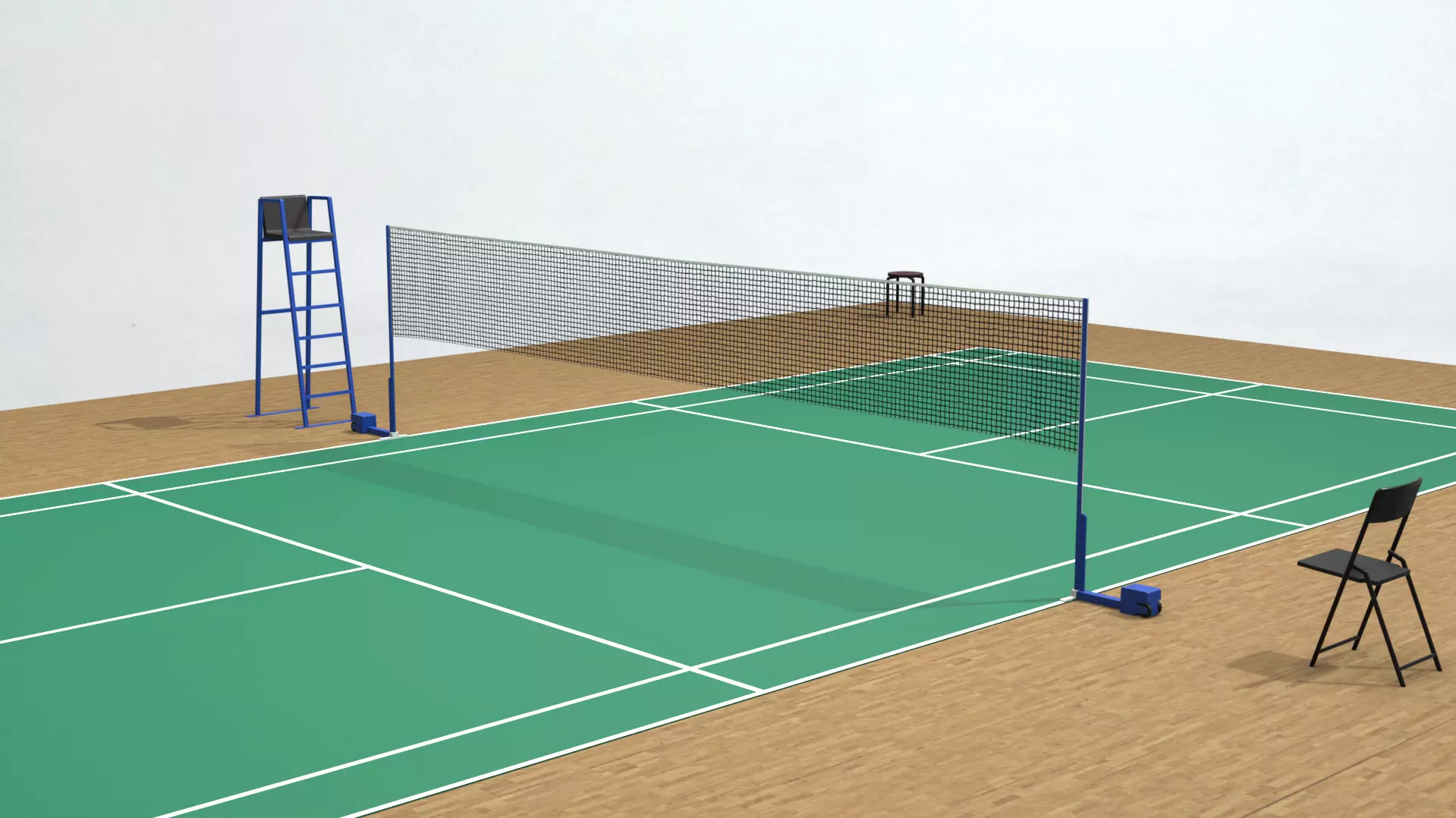 Badminton Court Low-poly 3D model
